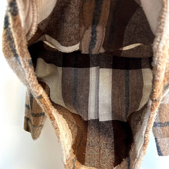 Avec Les Filles Womens Plaid Shacket Cognac Brown Jacket Size Medium Long Sleeve - Picture 11 of 15